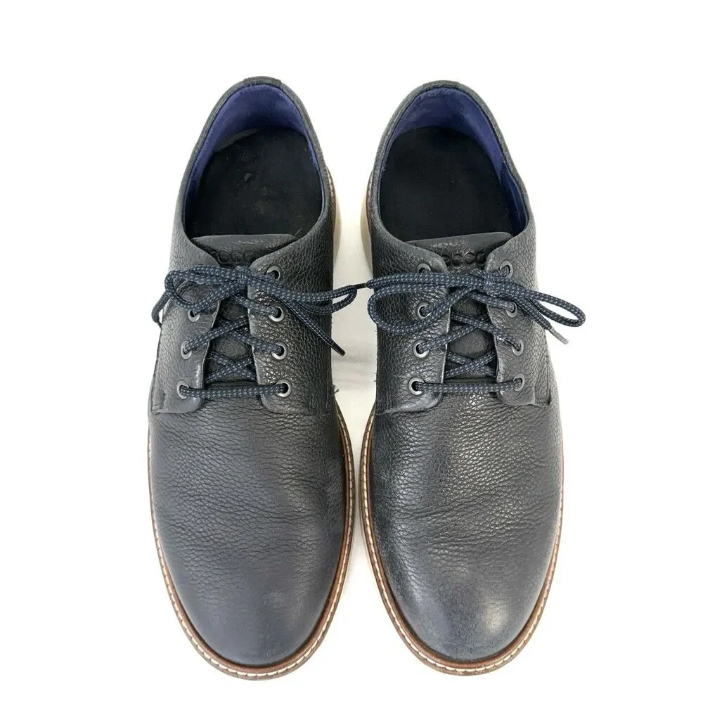 ECCO Men's Aurora Hybrid Tie Derby Oxfords Black Leather EU 46 Size 12-12.5 US